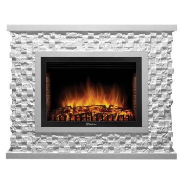 Каминокомплект Firelight Quadro 25 с очагом Electrolux EFP/P-2520LS камень песчаник античный белый/белая эмаль