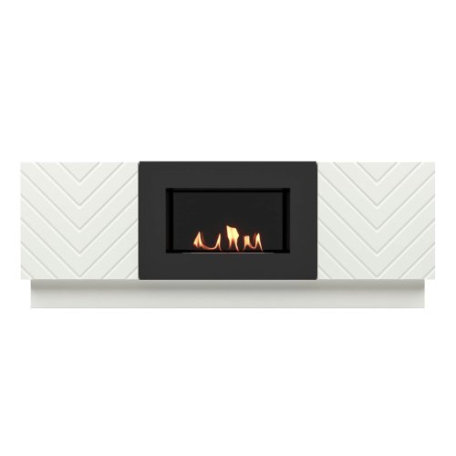 Тумба с биокамином Firelight BFP/P-1400V белый+набор керамических дров береза — фото 2
