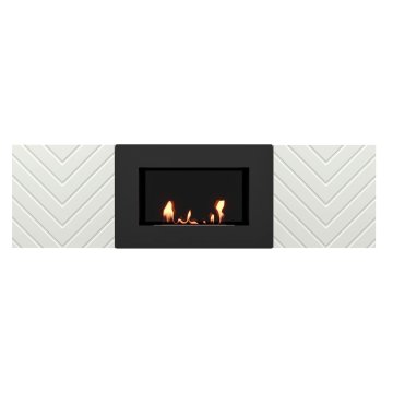 Тумба с биокамином Firelight BFP/P-1400V белый+набор керамических дров береза