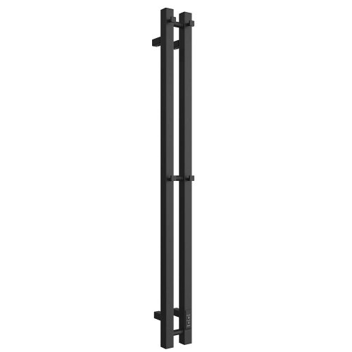 Электрический полотенцесушитель Stout Rock quadro 120*08 черный матовый 2 опоры — фото 2