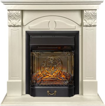Каминокомплект Royal Flame Dublin RUSTIC (Разборный) с очагом Majestic FX M Black RC слоновая кость