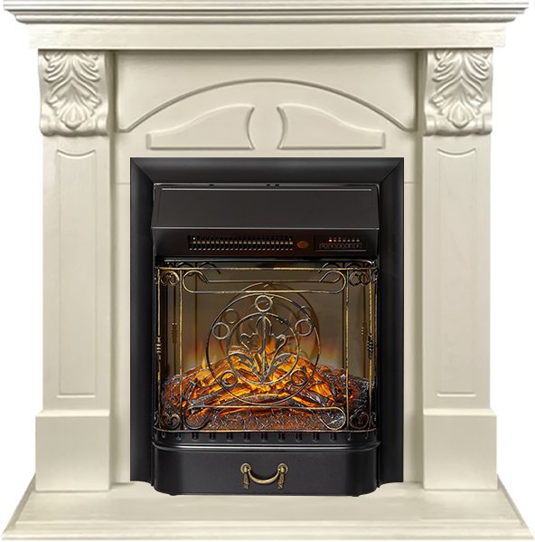 Каминокомплект Royal Flame Dublin RUSTIC (Разборный) с очагом Majestic FX M Black RC слоновая кость — фото 1