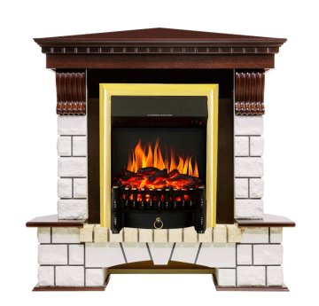 Каминокомплект Royal Flame Pierre Luxe угловой с очагом Fobos FX Brass