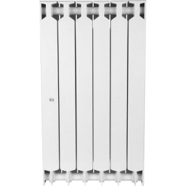 Биметаллический радиатор отопления Rifar Supremo 800 боковое подключение 6 секций белый RAL 9016
