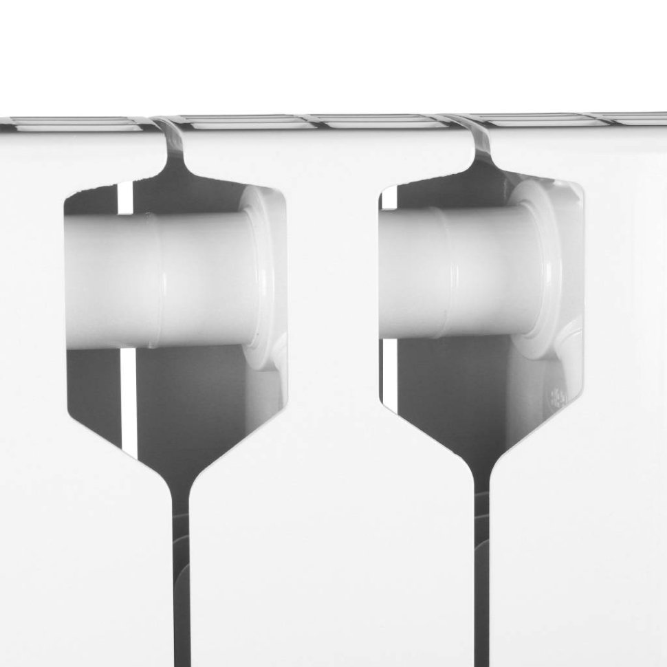 Биметаллический радиатор отопления Rifar Supremo 800 боковое подключение 6 секций белый RAL 9016