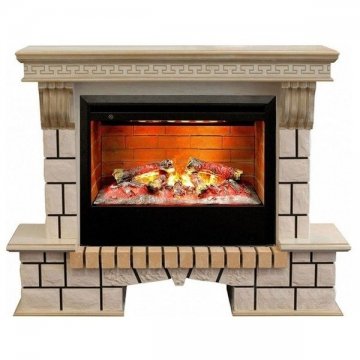 Каминокомплект RealFlame Stone new 26/HL WTG с очагом 3D Helios 26