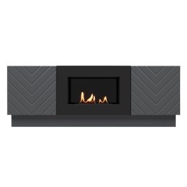 Тумба с биокамином Firelight BFP/P-1400V графит+набор керамических дров береза