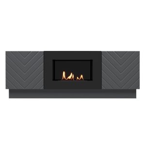 Тумба с биокамином Firelight BFP/P-1400V графит+набор керамических дров береза