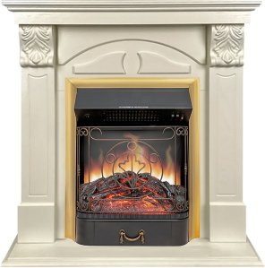 Каминокомплект Royal Flame Dublin RUSTIC (Разборный) с очагом Majestic FX M Brass слоновая кость