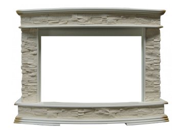 Портал Interflame Памир сланец бежевый с золотой патиной под очаг Panoramic 33W LED FX