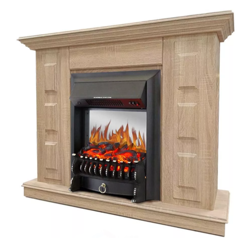 Каминокомплект Хорошие Камины Юпитер с очагом Royal Flame Fobos FX M Black сосна — фото 2