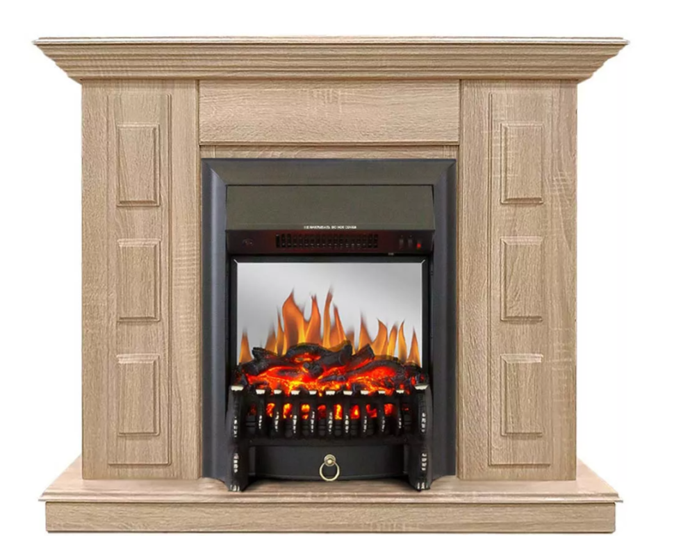 Каминокомплект Хорошие Камины Юпитер с очагом Royal Flame Fobos FX M Black сосна — фото 1