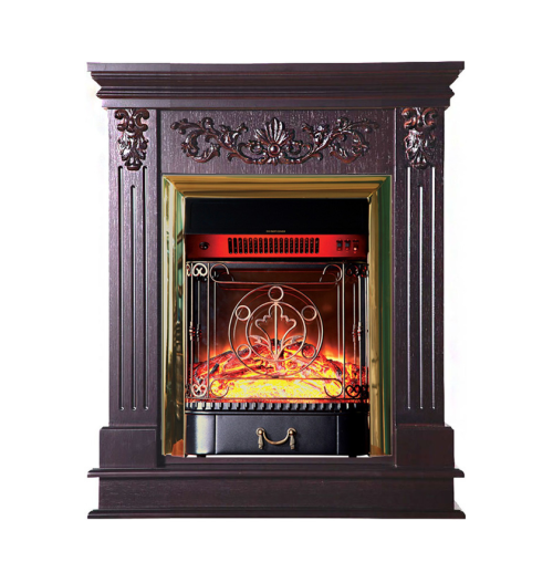 Каминокомплект Interflame Берта Люкс с очагом Majestic FX M Brass темный дуб — фото 1