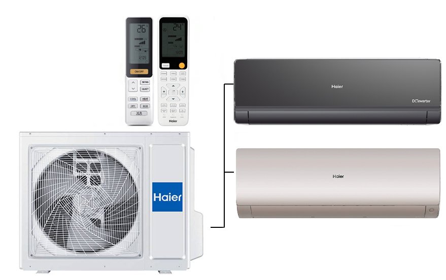 Мульти сплит-система на 2 комнаты 35+70 м2 Haier Lightera AS12NS6ERA-B+Flexis SM AS70S2SF3FA-G/3U70S2SR5FA c Wi-Fi модулем ESP32 — фото 5