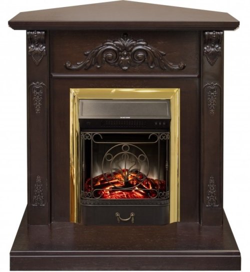 Каминокомплект RealFlame Anita corner STD/EUG AO с очагом Majestic Lux Brass S