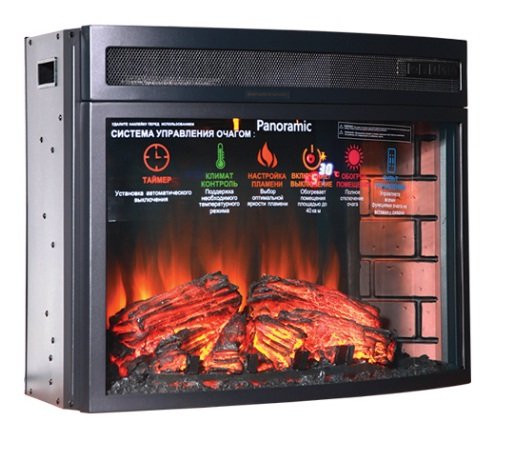 Изображение товара Электрокамин Interflame Экстер сланец белый с очагом Panoramic 25-30 LED FX 3D
