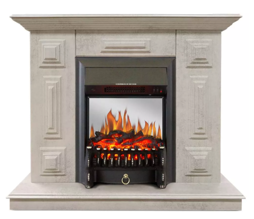 Каминокомплект Хорошие Камины Юпитер с очагом Royal Flame Fobos FX M Black цемент — фото 1