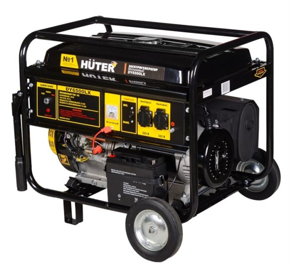 Изображение товара Бензиновый электрогенератор Huter DY6500LX с колесами, 5.5 кВт, 220В