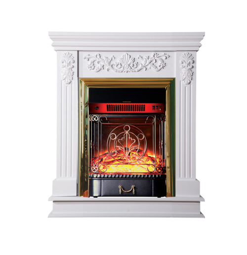 Каминокомплект Interflame Берта Люкс с очагом Majestic FX M Brass белый — фото 1