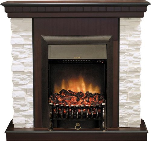 Каминокомплект RealFlame Elford STD/EUG/25'5/HL AO с очагом Fobos s Lux Black/Brass — фото 1