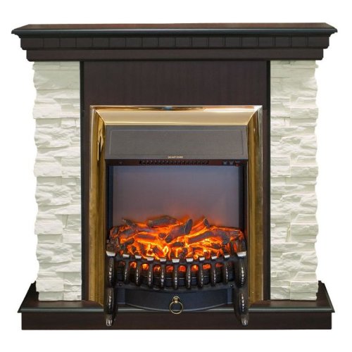 Каминокомплект RealFlame Elford STD/EUG/25'5/HL AO с очагом Fobos s Lux Black/Brass — фото 2