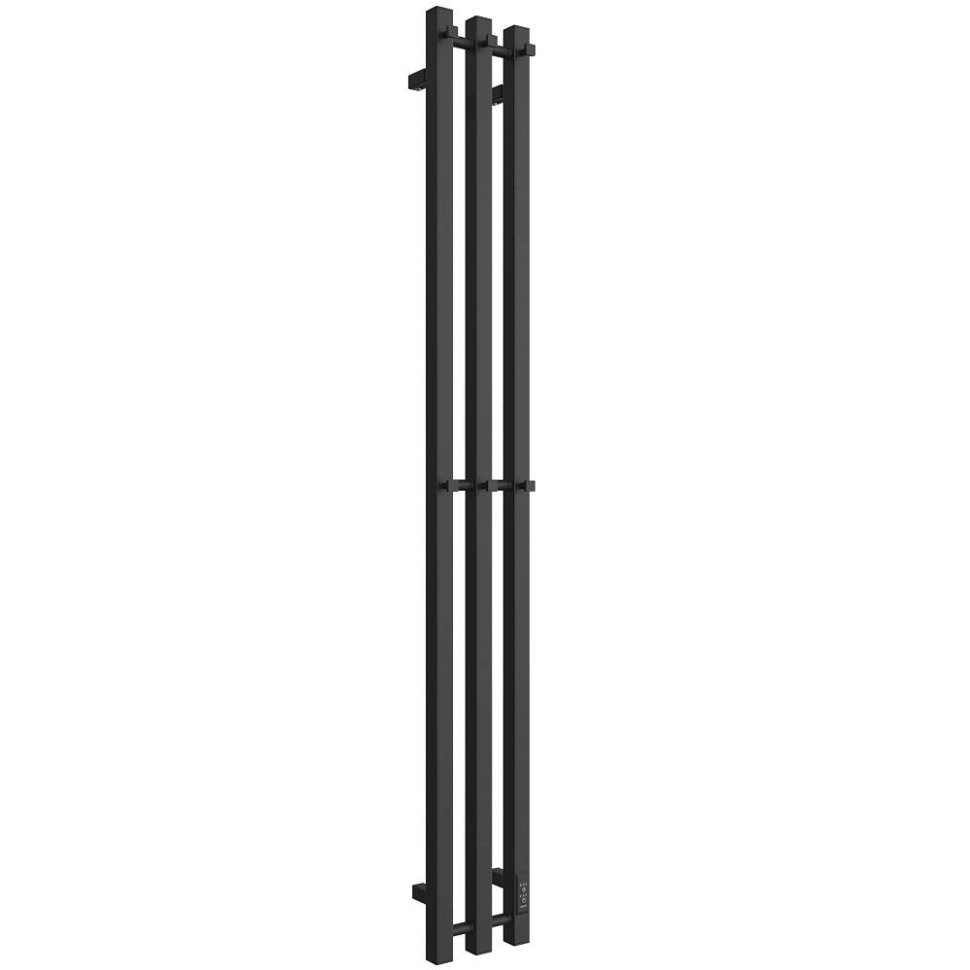 Электрический полотенцесушитель Stout Rock quadro 120*12 черный матовый 3 опоры
