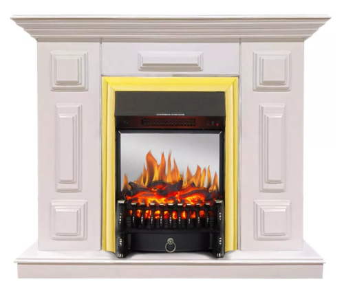 Каминокомплект Хорошие Камины Юпитер с очагом Royal Flame Fobos FX M Brass белый — фото 1
