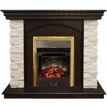 Каминокомплект RealFlame Elford STD/EUG/25'5/HL AO с очагом Majestic s Lux Black/Brass