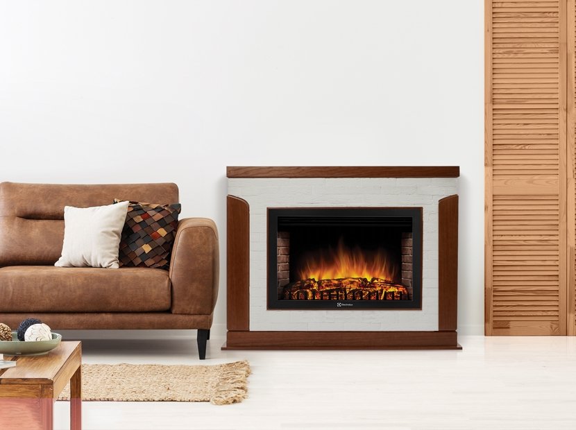 Каминокомплект Firelight Prestigio 30 с очагом Electrolux EFP/P-3020LS камень белый/шпон белый дуб — фото 7