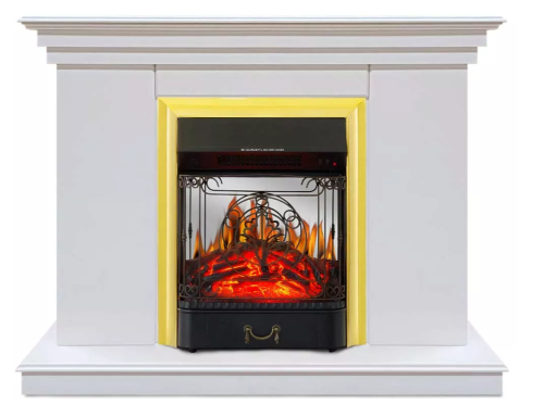 Каминокомплект Хорошие Камины Марс с очагом Royal Flame Majestic FX M Brass белый — фото 1