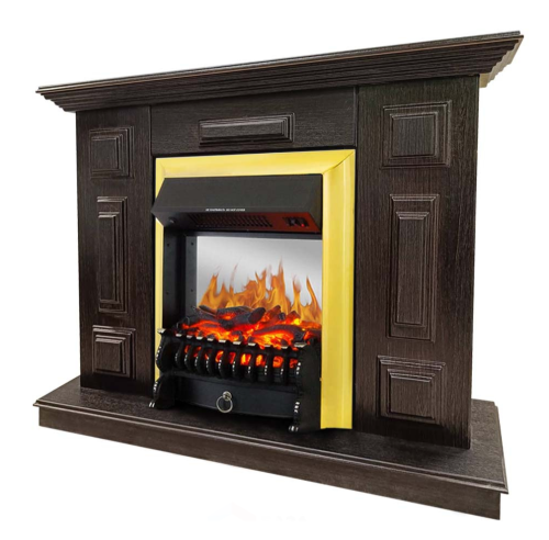 Каминокомплект Хорошие Камины Юпитер с очагом Royal Flame Fobos FX M Brass венге — фото 2