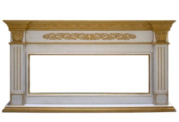 Портал Interflame Елизавета белый с золотой патиной под очаг FreeSpace 60 LED FX QZ