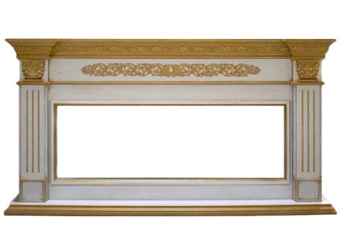Портал Interflame Елизавета белый с золотой патиной под очаг FreeSpace 60 LED FX QZ