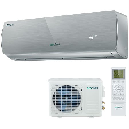 Изображение товара Сплит-система Ecoclima Wind Line Inverter (Silver), 2.5 кВт, A/A, управление Alexa