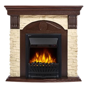 Каминокомплект Firelight Torre Classic с очагом Electrolux EFP/P-1020LS сланец слоновая кость/шпон темный дуб