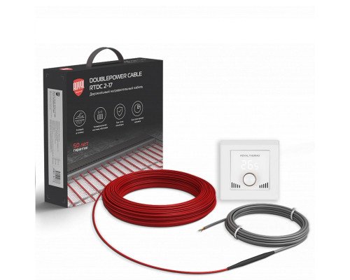 Комплект теплого пола Royal Thermo Doublepower Cable RTDC 2-17-800 с терморегулятором RTI-16 — фото 1