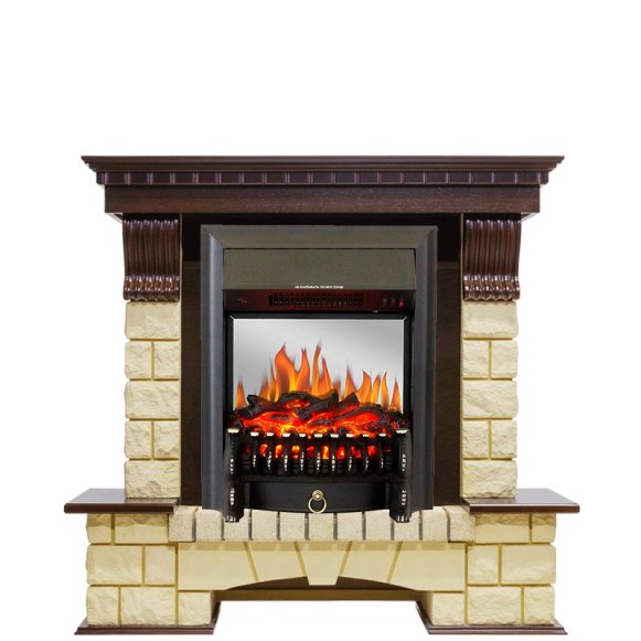 Каминокомплект Royal Flame Pierre Luxe шампань с очагом Fobos FX M Black