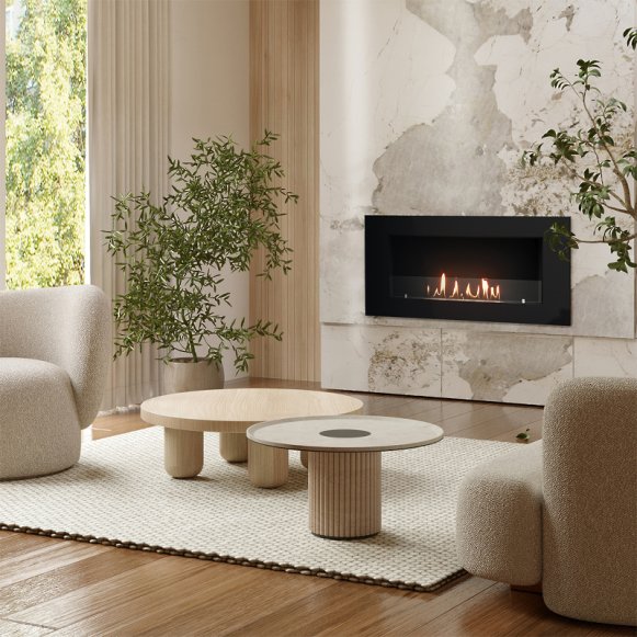 Изображение товара Биокамин Firelight BFP/W-90 встраиваемый белый с закаленным стеклом и таймером