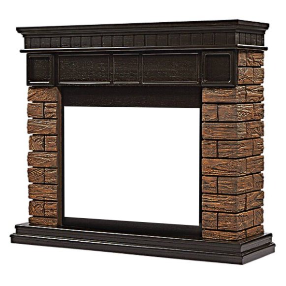 Изображение товара Портал Firelight Bricks Wood 30 камень темный/шпон венге