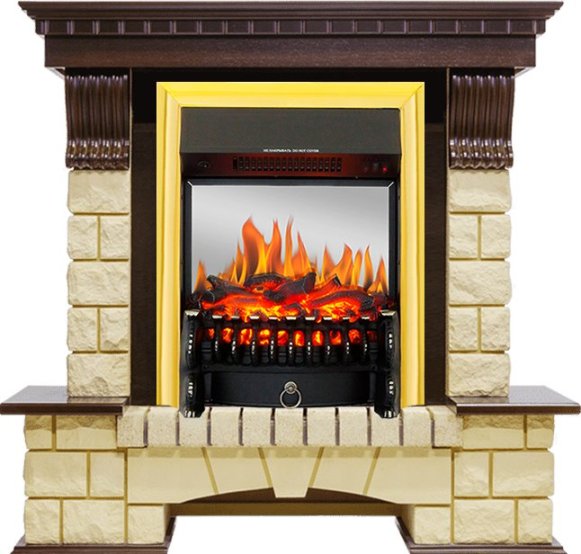 Каминокомплект Royal Flame Pierre Luxe шампань с очагом Fobos FX M Brass