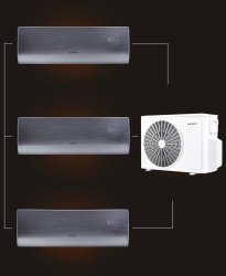Мульти сплит-система на 3 комнаты 25+25+25 м2 AURUS ADI/in-09HN8/BLACK*3/ADMI/out-24H3N8 D Series