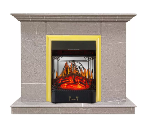 Каминокомплект Хорошие Камины Марс с очагом Royal Flame Majestic FX M Brass мрамор — фото 1