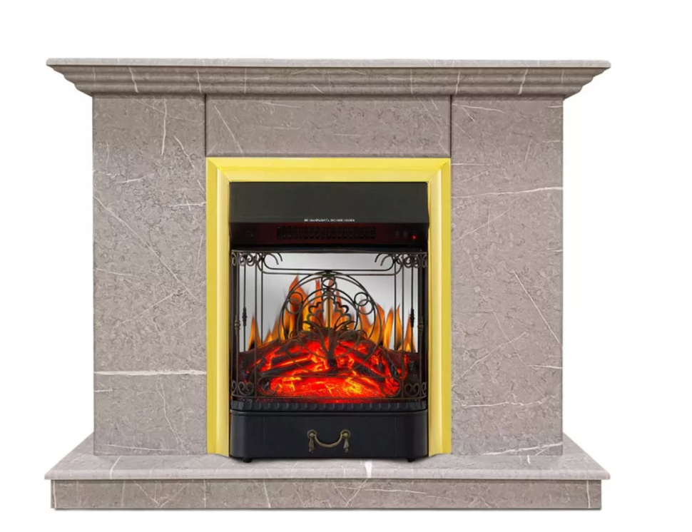 Каминокомплект Хорошие Камины Марс с очагом Royal Flame Majestic FX M Brass мрамор — фото 1
