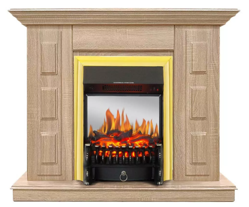 Каминокомплект Хорошие Камины Юпитер с очагом Royal Flame Fobos FX M Brass сосна — фото 1