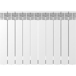 Биметаллический радиатор отопления Rifar Base 500 боковое подключение 10 секций белый RAL 9016