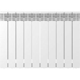 Биметаллический радиатор отопления Rifar Base 500 боковое подключение 10 секций белый RAL 9016