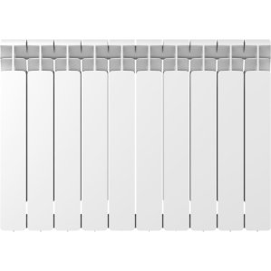 Биметаллический радиатор отопления Rifar Base 500 боковое подключение 10 секций белый RAL 9016