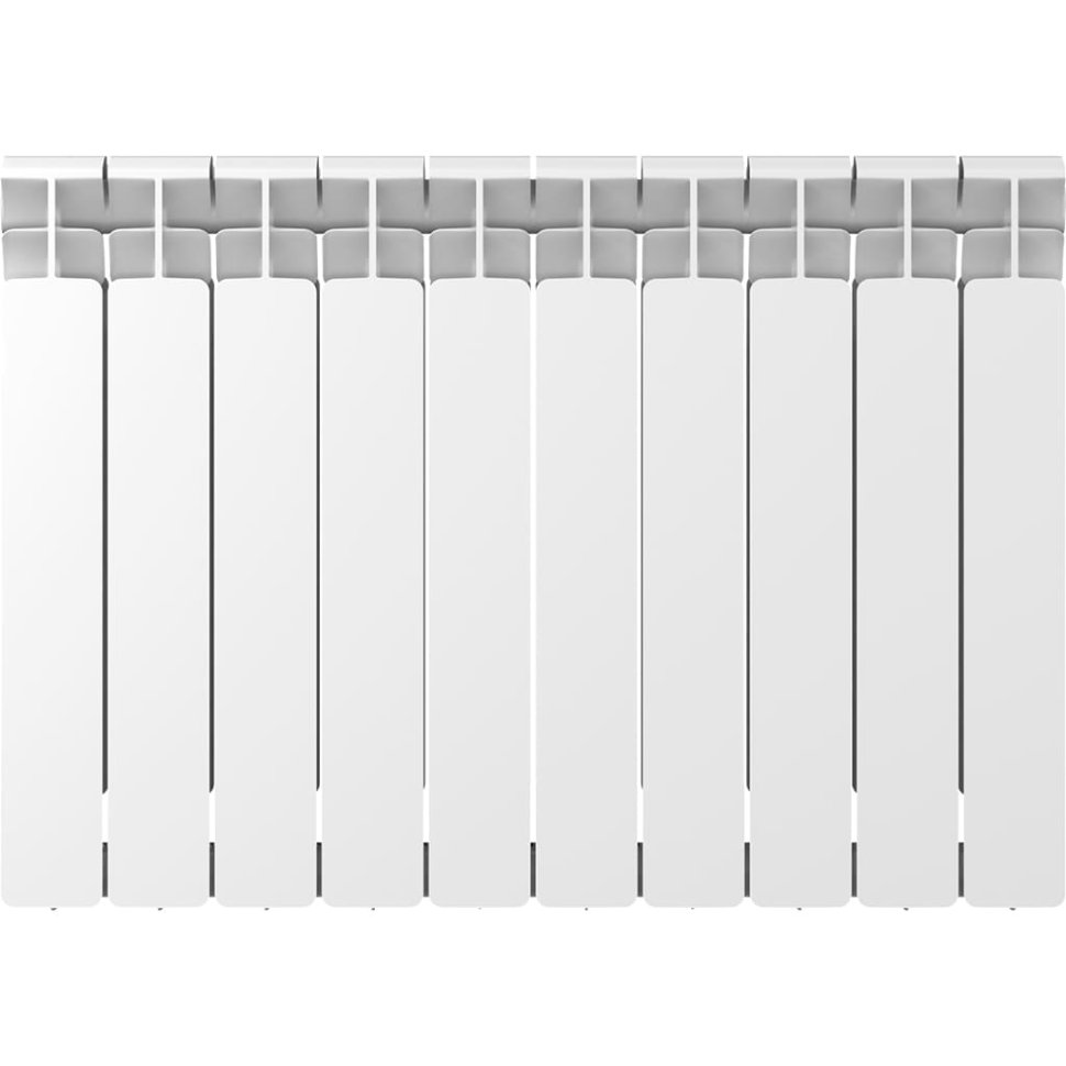 Биметаллический радиатор отопления Rifar Base 500 боковое подключение 10 секций белый RAL 9016