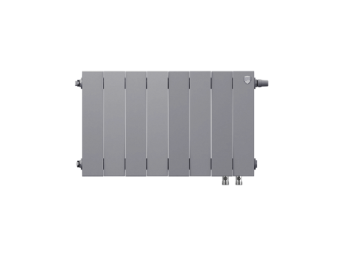 Биметаллический радиатор отопления Royal Thermo PianoForte 300 8 секций Silver Satin VDR — фото 1