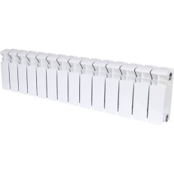 Биметаллический радиатор отопления Rifar Base 200 боковое подключение 14 секций белый RAL 9016